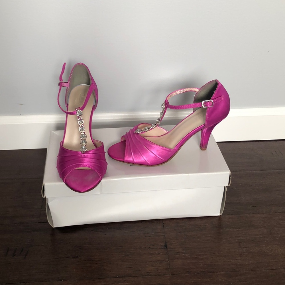 David’s bridal satin wedding shoes